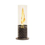 Caminetto a bioetanolo da tavolo 20x20x49h cm nero e oro - Alme