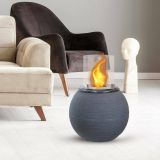 Caminetto a bioetanolo da tavolo 40x40x54h cm grigio scuro - Alliste