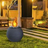 Caminetto a bioetanolo da tavolo 40x40x54h cm grigio scuro - Alliste
