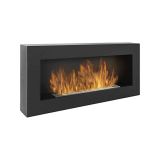 Camino a bioetanolo da parete 90x12x40h cm nero - Zagreb