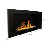 Camino a bioetanolo da parete o incasso 12x90x39h cm nero - Aisone