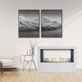 Camino a bioetanolo da pavimento 100x30x70h cm bianco - Aicurzio
