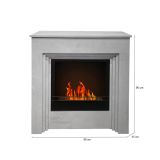 Camino a bioetanolo da pavimento 35x96x96h cm grigio - Kinsasa