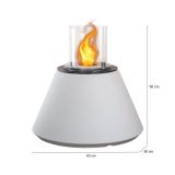 Camino a bioetanolo Dsentiment, Caminetto, Focolare senza fumo, Riscaldatore ad etanolo, Made in Italy, 60x60 h56 cm, Bianco