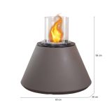 Camino a bioetanolo Dsentiment, Caminetto, Focolare senza fumo, Riscaldatore ad etanolo, Made in Italy, 60x60 h56 cm, Marrone