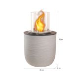 Camino a bioetanolo Dsgarboss, Caminetto, Focolare senza fumo, Riscaldatore ad etanolo, Made in Italy, 35x35 h55 cm, Grigio chiaro