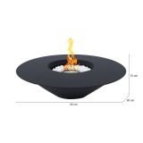 Camino a bioetanolo Dshomurodo, Caminetto, Focolare senza fumo, Riscaldatore ad etanolo, Made in Italy, 60x60 h15 cm, Nero