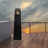 Camino a bioetanolo Dsignoril, Caminetto, Focolare senza fumo, Riscaldatore ad etanolo, Made in Italy, 40x40 h146 cm, Nero