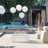 Camino a bioetanolo Dsorrentin, Caminetto, Focolare senza fumo, Riscaldatore ad etanolo, Made in Italy, 40x100 h40 cm, Bianco