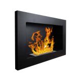 Camino a bioetanolo Dsportiell, Caminetto, Focolare senza fumo, Riscaldatore ad etanolo, Made in Italy, 65x12 h40 cm, Nero