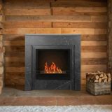 Camino a bioetanolo Dstephanesing, Caminetto, Focolare senza fumo, Riscaldatore ad etanolo, Made in Italy, 96x35 h96 cm, Nero