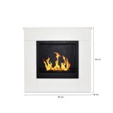 Camino a bioetanolo Dstepinsk, Caminetto, Focolare senza fumo, Riscaldatore ad etanolo, Made in Italy, 96x36 h90 cm, Bianco