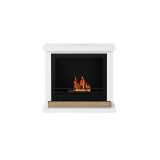 Camino a bioetanolo Dsterchel, Caminetto, Focolare senza fumo, Riscaldatore ad etanolo, Made in Italy, 75x24 h68 cm, Bianco