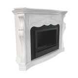 Camino a bioetanolo Dstringar, Caminetto, Focolare senza fumo, Riscaldatore ad etanolo, Made in Italy, 123x39 h100 cm, Bianco