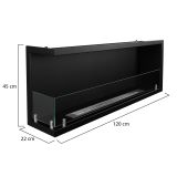 Camino a Bioetanolo Nero Capacità 1.25 lt Superficie Riscaldabile 30 120x22x45h cm, Potenza (kw) 3 - Lonigo