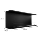 Camino a Bioetanolo Nero Capacità 1.25 lt Superficie Riscaldabile 30 m2 120x24x45h cm, Potenza (kw) 3 - Pertosa