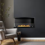Camino a Bioetanolo Nero Capacità 1.5 lt Superficie Riscaldabile 30 90x22x45h cm, Potenza (kw) 3 - Garzeno