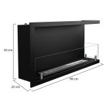 Camino a Bioetanolo Nero Capacità 1.5 lt Superficie Riscaldabile 30 90x22x45h cm, Potenza (kw) 3 - Macomer