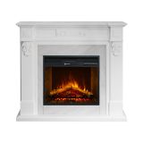 Camino Elettrico Bianco Superficie Riscaldabile 30 Potenza (kw) 0.9-1.8 121x38x108h cm, Indoor - Prasco