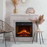 Camino Elettrico Bianco Superficie Riscaldabile 30 Potenza (kw) 0.9-1.8 96x35x96h cm, Indoor - Volla