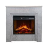 Camino Elettrico Bianco Superficie Riscaldabile 30 Potenza (kw) 0.9-1.8 96x35x96h cm, Indoor - Volla