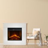 Camino Elettrico Bianco Superficie Riscaldabile 30 Potenza (kw) 0.9-1.8 96x36x90h cm, Indoor - Feletto