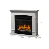 Camino elettrico Dtagliacarn, Stufa elettrica, Focolare elettrico a parete, Caminetto moderno, Made in Italy, 107x24 h95 cm, Bianco