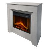 Camino Elettrico Grigio Cemento Superficie Riscaldabile 30 Potenza (kw) 0.9-1.8 96x35x96h cm, Indoor - Sturno