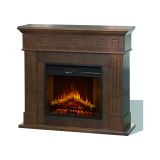 Camino Elettrico Marrone Noce Superficie Riscaldabile 30 Potenza (kw) 0.9-1.8 110x36x100h cm, Indoor - Lentella