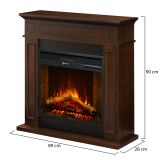 Camino Elettrico Marrone Noce Superficie Riscaldabile 30 Potenza (kw) 0.9-1.8 89x28x90h cm, Indoor - Versiggia
