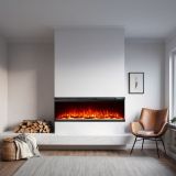 Camino Elettrico Nero Superficie Riscaldabile 30 Potenza (kw) 0.75-1.5 101x20x44h cm, Indoor - Usini