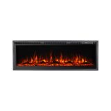 Camino Elettrico Nero Superficie Riscaldabile 30 Potenza (kw) 0.75-1.5 127x14x45h cm, Indoor - Casanova