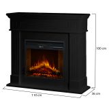 Camino Elettrico Nero Superficie Riscaldabile 30 Potenza (kw) 0.9-1.8 110x36x100h cm, Indoor - Cogliate