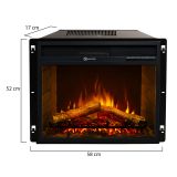 Camino Elettrico Nero Superficie Riscaldabile 30 Potenza (kw) 0.9-1.8 58x17x52h cm, Indoor - Gavardo