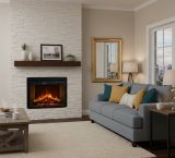 Camino Elettrico Nero Superficie Riscaldabile 30 Potenza (kw) 0.9-1.8 58x17x52h cm, Indoor - Gavardo