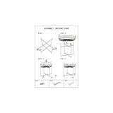 Carrello Marrone Nero 2 Ripiani Ruote 57x56x63h cm, con 2 Cestini in Rattan - Zakopa