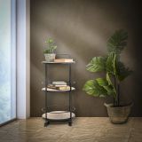 Carrello Marrone Nero 3 Ripiani Ruote 40x42x82h cm, Colore Struttura Nero - Ganaro
