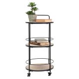Carrello Marrone Nero 3 Ripiani Ruote 40x42x82h cm, Colore Struttura Nero - Ganaro