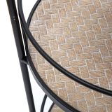 Carrello Marrone Nero 3 Ripiani Ruote 40x42x82h cm, Colore Struttura Nero - Ganaro