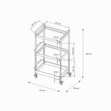 Carrello Masio, 43x30 h80 cm, Panna