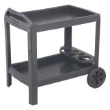 Carrello Nero Antracite 2 Ripiani Ruote 53x74x73h cm, con Portabicchieri Made in Italy - Chidester