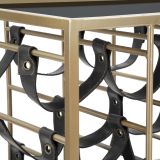Carrello Nero oro 3 Ripiani Ruote 79x40x82h cm, con Portabottiglie - Druski