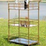 Carrello oro Trasparente Fume 3 Ripiani Ruote 60x31x80h cm, Sfumatura Colore Struttura Fume - Arviat