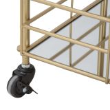 Carrello oro Trasparente Fume 3 Ripiani Ruote 60x31x80h cm, Sfumatura Colore Struttura Fume - Arviat