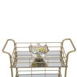 Carrello oro Trasparente Fume 3 Ripiani Ruote 60x31x80h cm, Sfumatura Colore Struttura Fume - Arviat