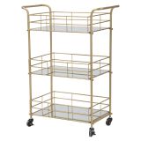 Carrello oro Trasparente Fume 3 Ripiani Ruote 60x31x80h cm, Sfumatura Colore Struttura Fume - Arviat