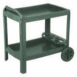 Carrello Verde 2 Ripiani Ruote 53x74x73h cm, con Portabicchieri Made in Italy - Chidester