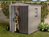 Casetta da Giardino Beige Nero Resistente Agli Agenti Atmosferici Presenza Finestre 178x196x208h cm, Tetto a due Falde - Tuskegee