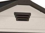 Casetta da Giardino Beige Nero Resistente Agli Agenti Atmosferici Presenza Finestre 185x152x226h cm, Tetto a due Falde - Sheboygan