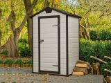 Casetta da Giardino Beige Nero Resistente Agli Agenti Atmosferici Tetto a due Falde 129x103x196h cm, Materiale Tetto in Plastica - Stormlake